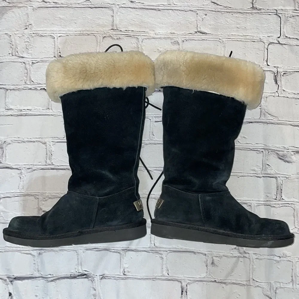 Black UGG 'Upside' Tall Australia Boots - 5 - Picture 3 of 9